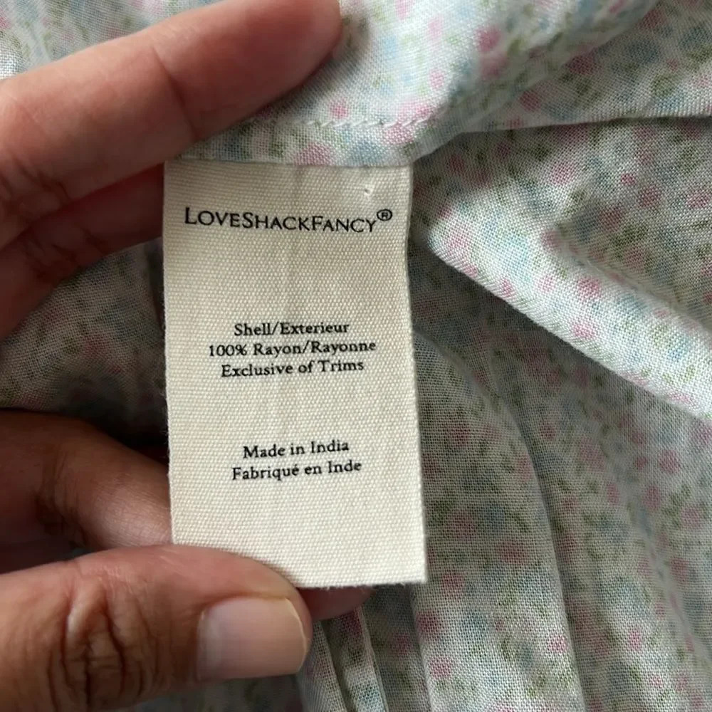 LoveShackFancy Pink Burnley Floral Boho Summer Midi Dress Small - Picture 6 of 6